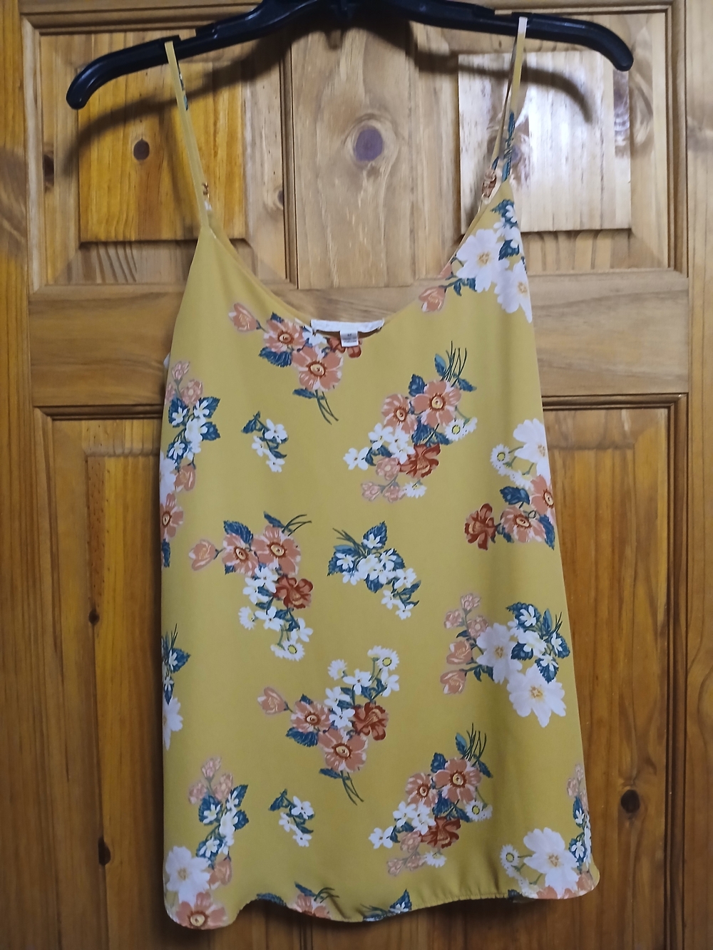 Pink Republic Mustard Floral Spaghetti Strap Cami Top